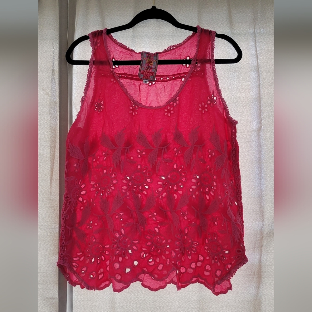 Johnny Was Eyelet Tank Top